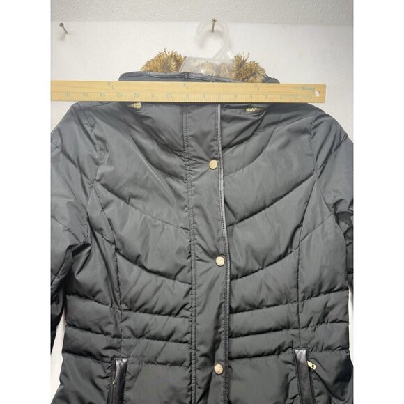 Cole Haan Women's Down Quilted Puffer Mid Length Coat 357SD357 Deep Black Sz M - Picture 11 of 16